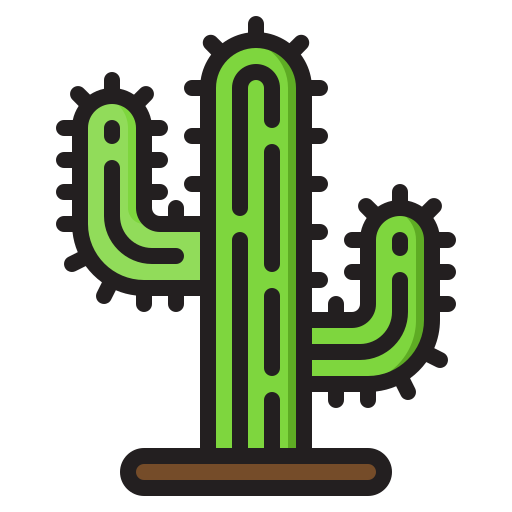 kaktus srip Lineal Color ikona