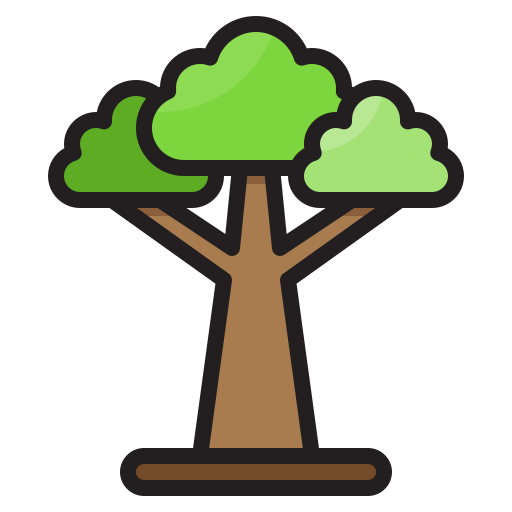 Tree srip Lineal Color icon