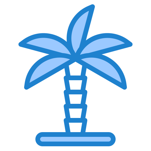 Palm tree srip Blue icon