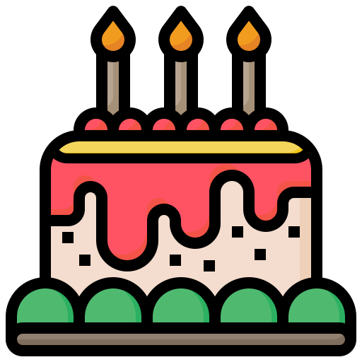 gâteau d'anniversaire Generic color outline Icône