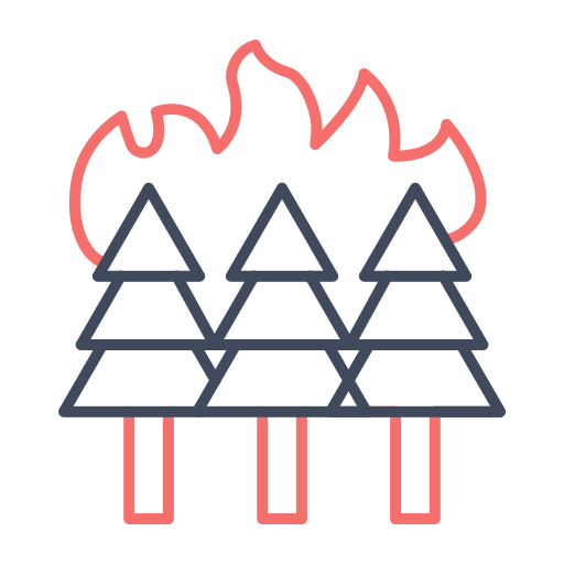 incendio forestal Generic color outline icono