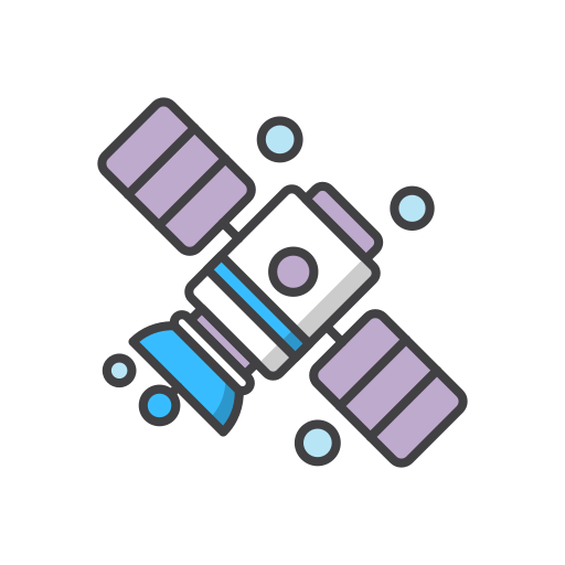 satélite Generic color outline icono