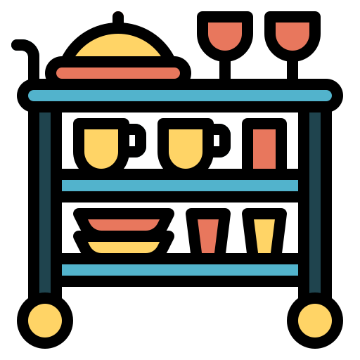 Тележка для еды Generic color outline иконка