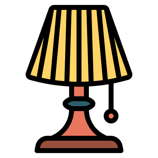 lámpara de mesa Generic color outline icono
