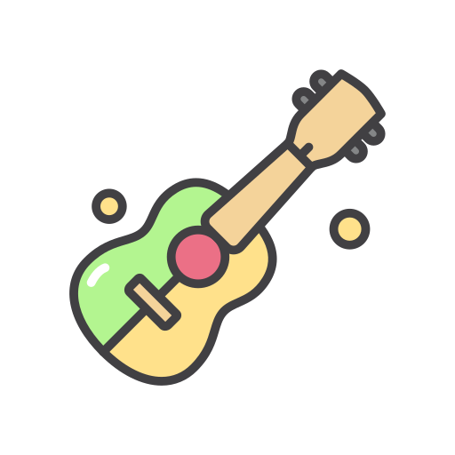 Акустическая гитара Generic color outline иконка
