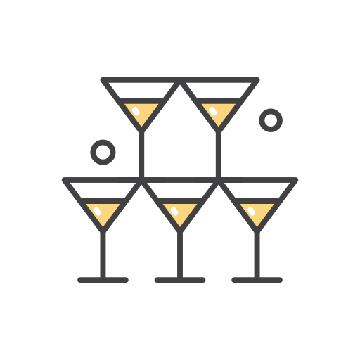 Бокал для шампанского Generic color outline иконка