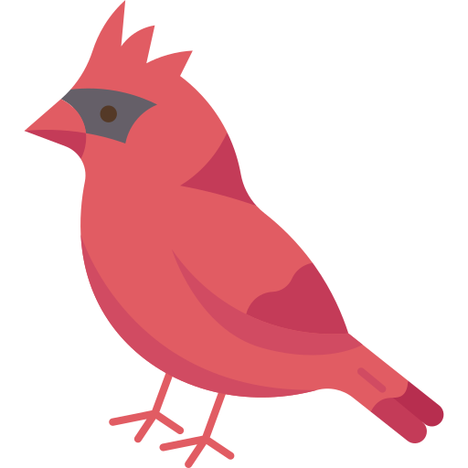 uccello cardinale Amethys Design Flat icona
