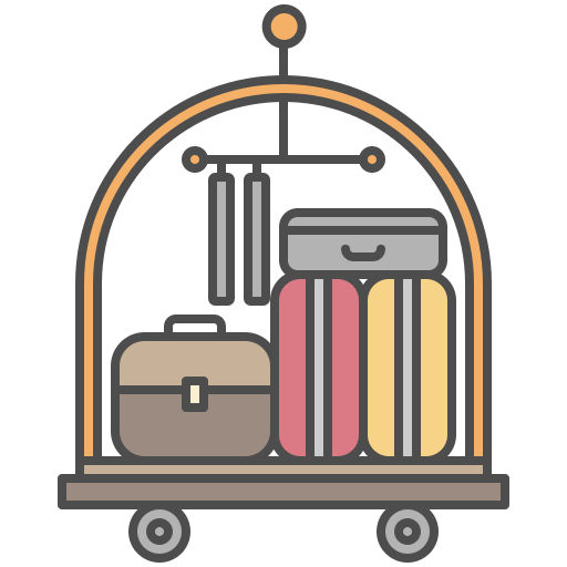 carrito de maletas Generic color outline icono