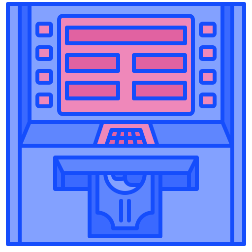 cajero automático Generic color outline icono