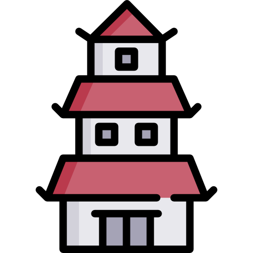 japans kasteel Special Lineal color icoon