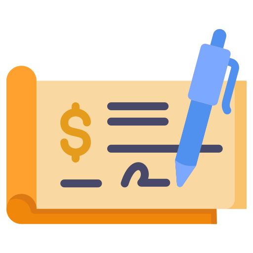 Cheque Generic color fill icon