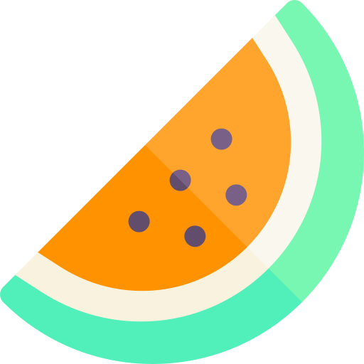 watermeloen Basic Rounded Flat icoon