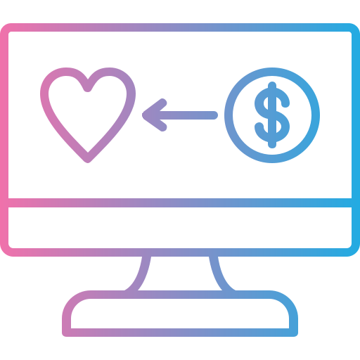 Online donation Generic gradient outline icon