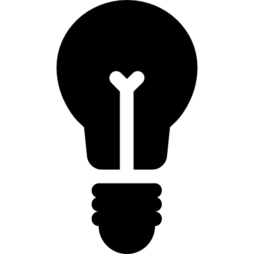 lampadina con filamento  icona