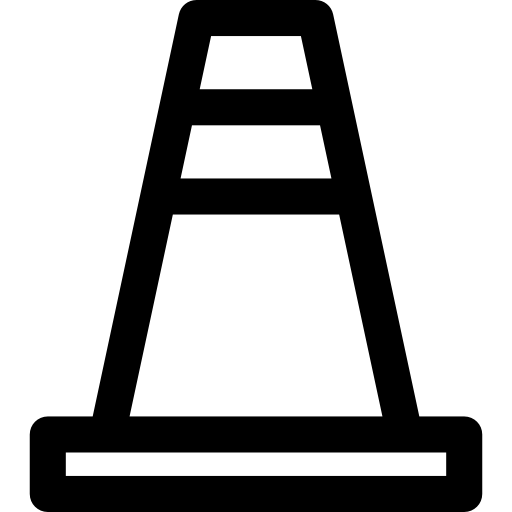 cono de tráfico Curved Lineal icono