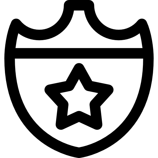 badge de sécurité Curved Lineal Icône
