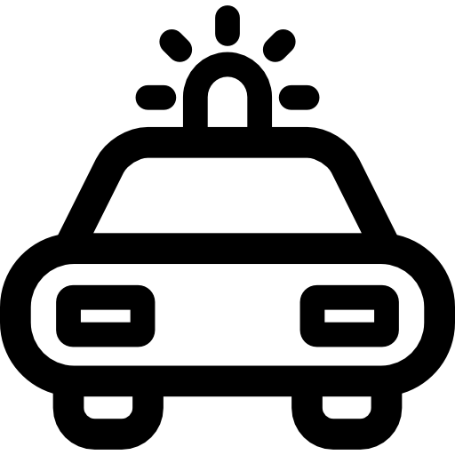 polizeiauto Curved Lineal icon