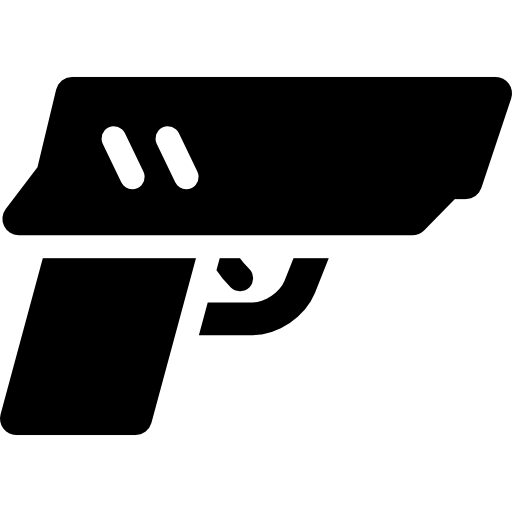 pistola della polizia Curved Fill icona