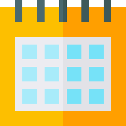 kalender Basic Straight Flat icoon