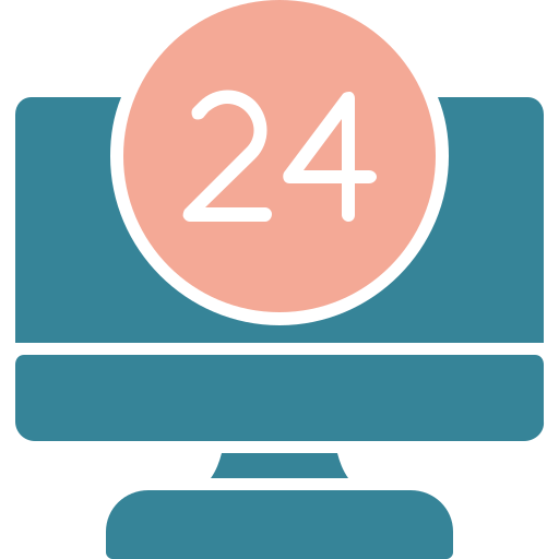 24 hours service Generic color fill icon