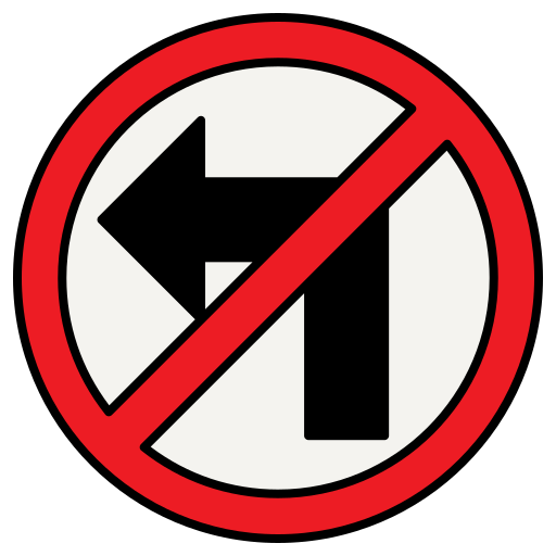 No turn left Generic color lineal-color icon
