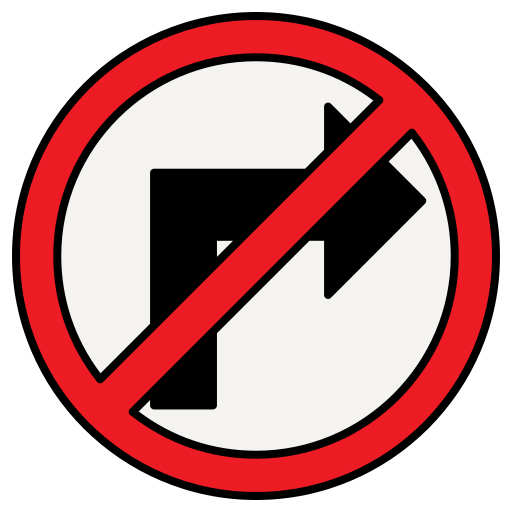 No turn right Generic color lineal-color icon