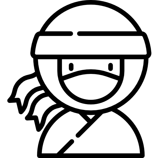 Ниндзя Kawaii Lineal иконка