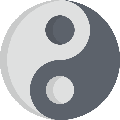 yin yang Kawaii Flat icoon