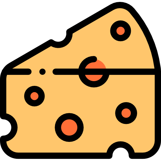 Cheese Detailed Rounded Lineal color icon