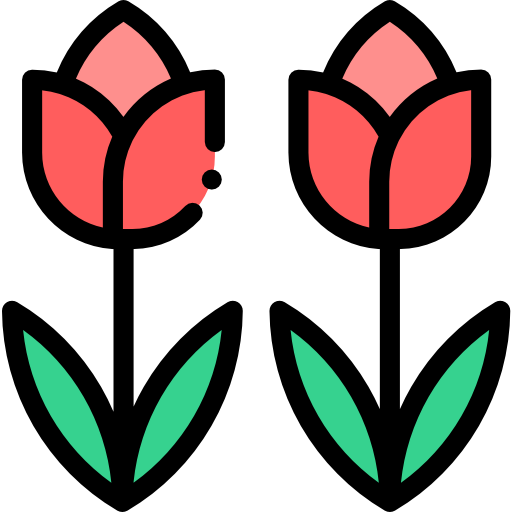 Tulip Detailed Rounded Lineal color icon