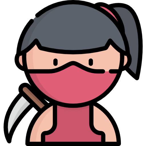 ninja Kawaii Lineal color icoon
