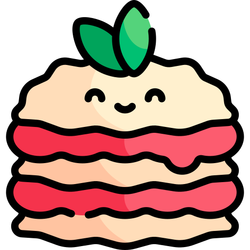 Lasagna Kawaii Lineal color icon