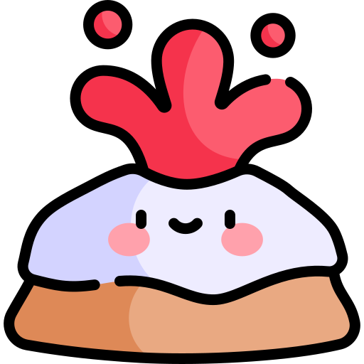 화산 Kawaii Lineal color icon