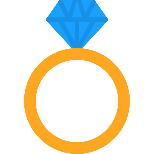 diamentowy pierścionek Generic color fill ikona