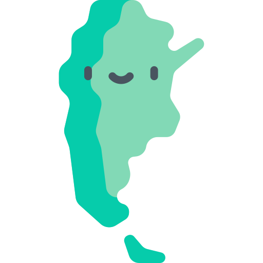 Карта Аргентины Kawaii Flat иконка