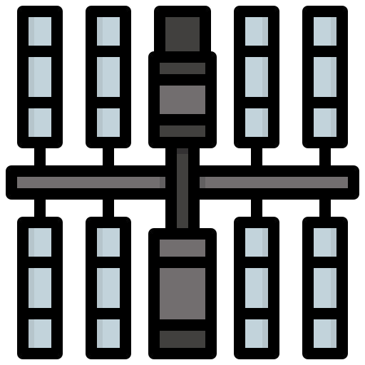 stazione spaziale Surang Lineal Color icona