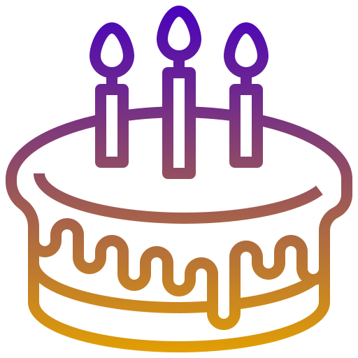 Торт на день рождения Generic gradient outline иконка