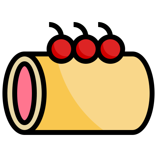 pastel de rollo Generic color outline icono