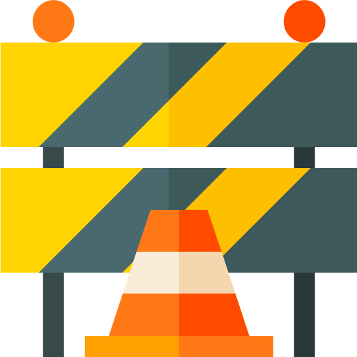 Traffic barriers Basic Straight Flat icon