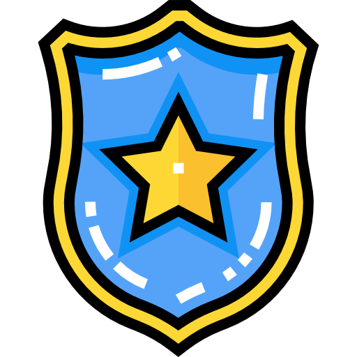 odznaka policyjna Detailed Straight Lineal color ikona