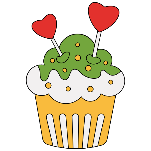 cupcake Dinosoft Lineal Color icona