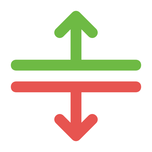 垂直方向の間隔を分配する Generic color outline icon