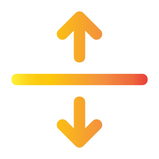 垂直方向の間隔を分配する Generic gradient outline icon