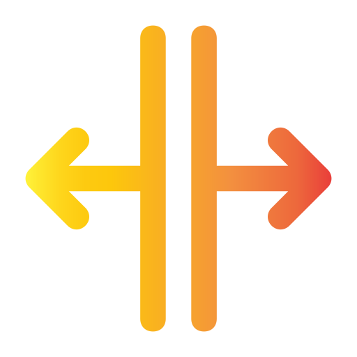 distribuire la spaziatura in orizzontale Generic gradient outline icona