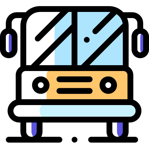 School bus Detailed Rounded Color Omission icon