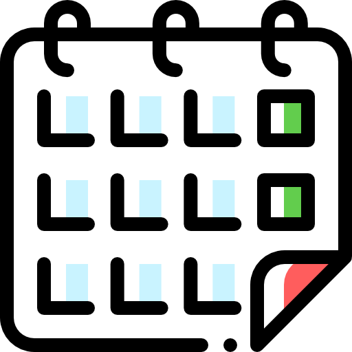 Schedule Detailed Rounded Color Omission icon