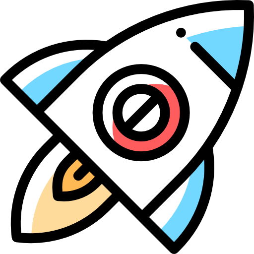 Rocket Detailed Rounded Color Omission icon