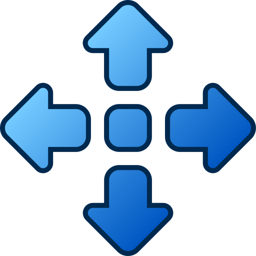 cuatro flechas Generic gradient lineal-color icono