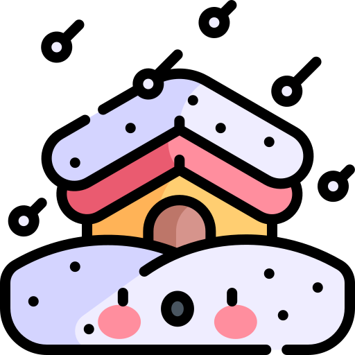 tormenta de nieve Kawaii Lineal color icono