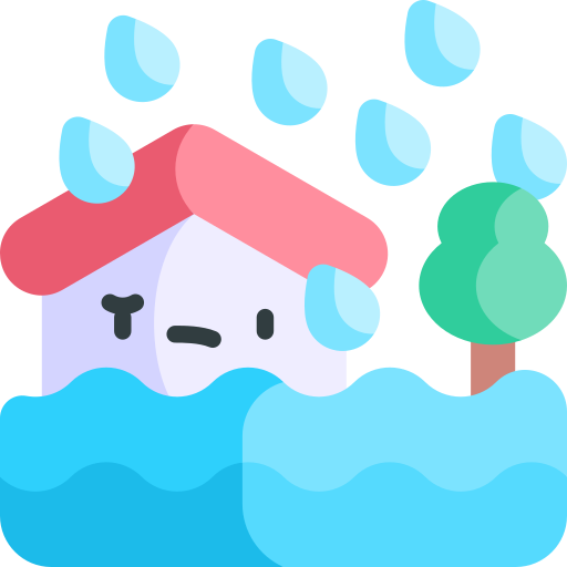 폭우 Kawaii Flat icon